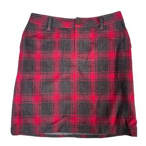 Eddie Bauer Women's Plaid Wool A-Line Skirt Size 10 Knee Length Lined